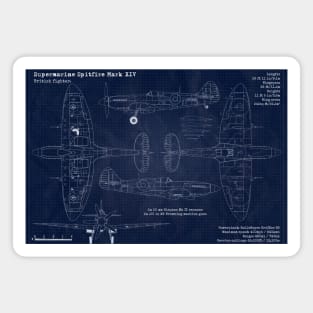 Supermarine Spitfire Mark XIV Blueprint Magnet